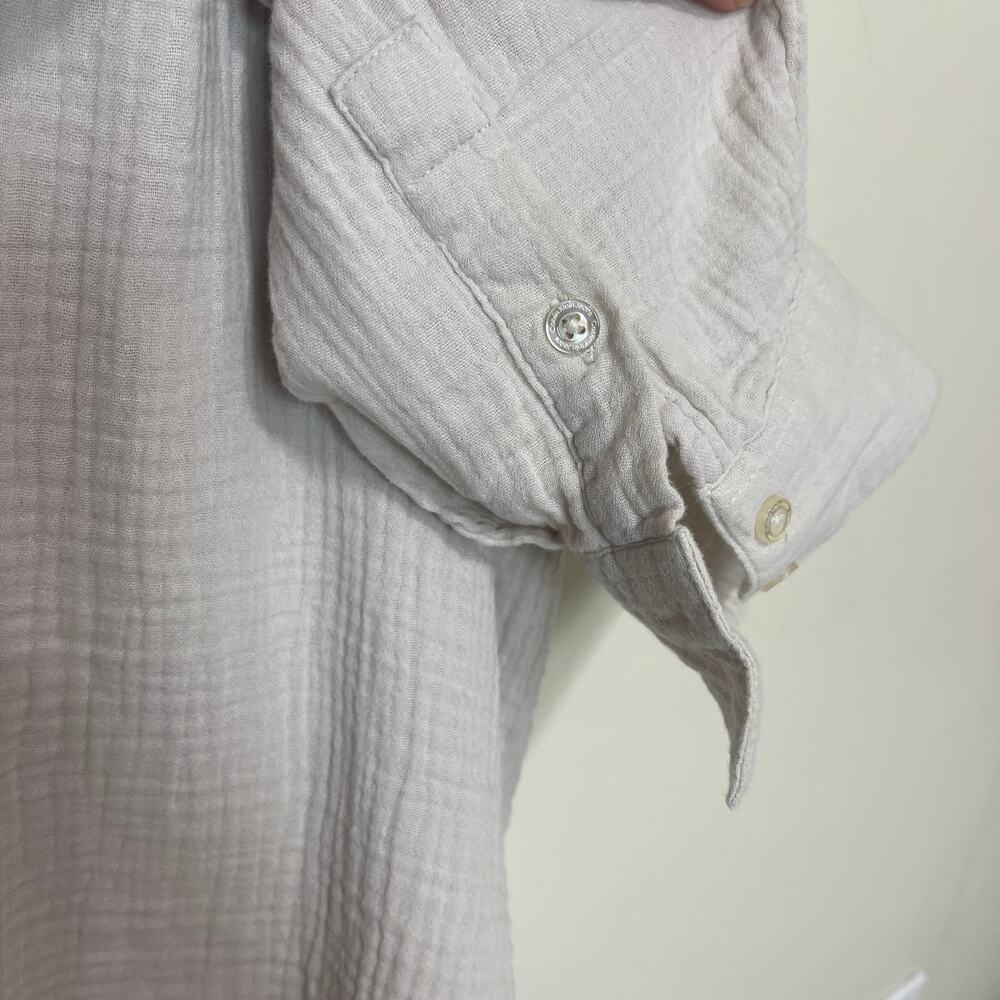 Calvin Klein Jeans Women's Plus Size Button Up‎ Shirt Cotton Shirt Beige 2X - Picture 8 of 12